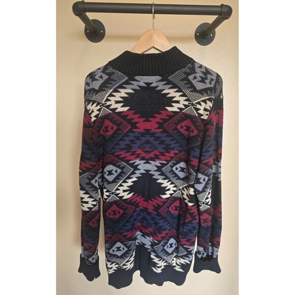 Wrangler Aztec multi color long sleeve zip up sweater men's size large - Picture 5 of 10